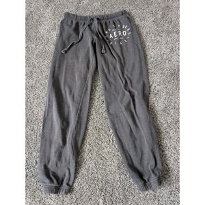 Aeropostale Mens Charcoal Grey Aero NYC Graphic Jogger Sweatpants Size S
